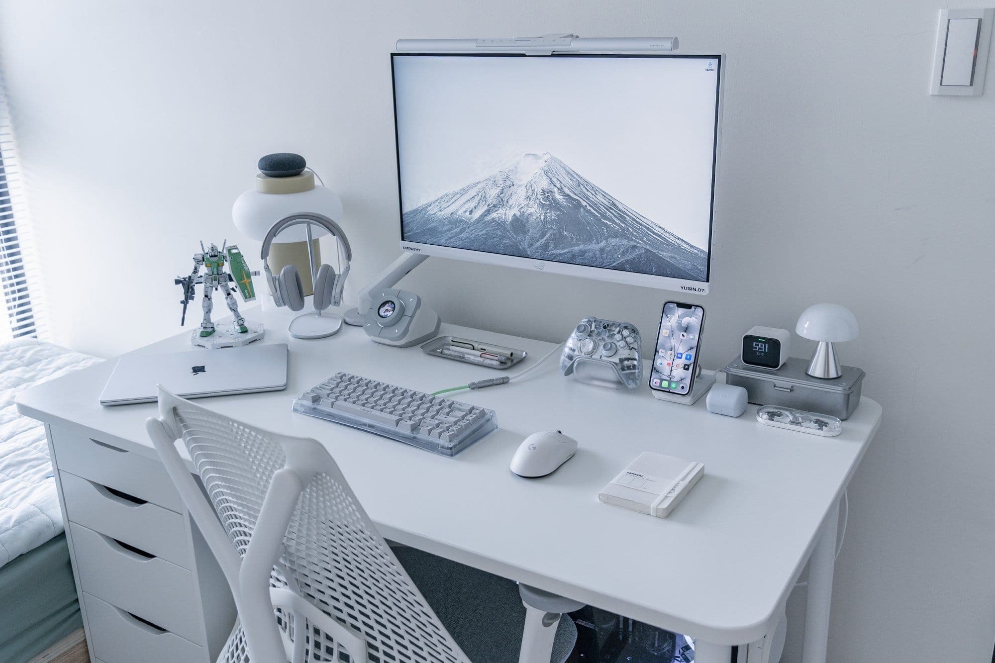 Calm, Futuristic Desk Setup in Taiwan