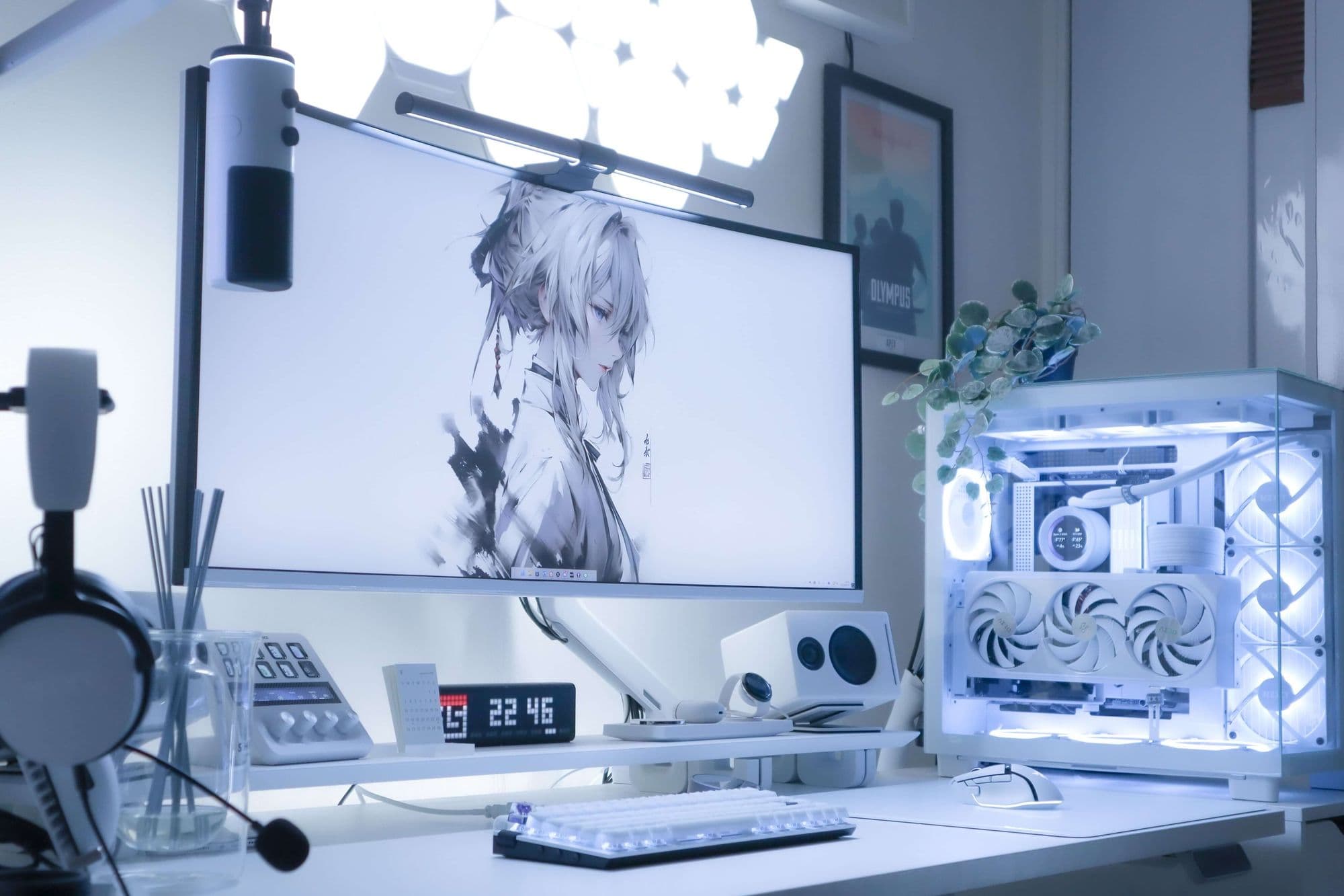 White Desk Setup in Japan